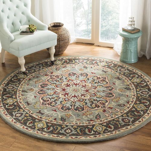  Safavieh Heritage Collection HG736A Grey and Charcoal Area Rug (4 x 6)