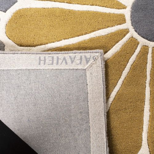  Safavieh Soho Collection SOH705A Handmade Grey and Yellow Premium Wool Area Rug (36 x 56)