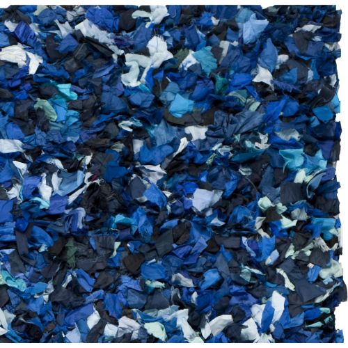  Safavieh Rio Shag Collection SG951C Handmade Blue and Multi Polyester Decorative Area Rug (6 x 9)