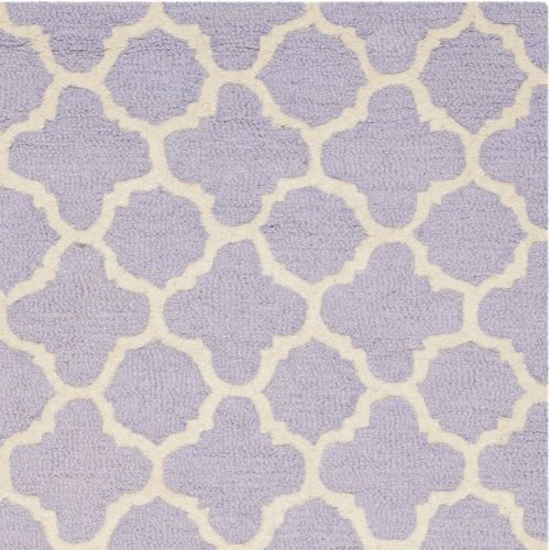  Safavieh Cambridge Collection CAM130C Handcrafted Moroccan Geometric Lavender and Ivory Premium Wool Area Rug (4 x 6)