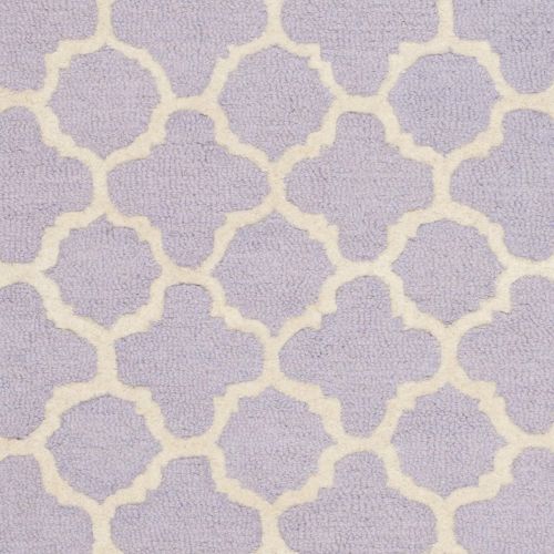  Safavieh Cambridge Collection CAM130C Handcrafted Moroccan Geometric Lavender and Ivory Premium Wool Area Rug (4 x 6)