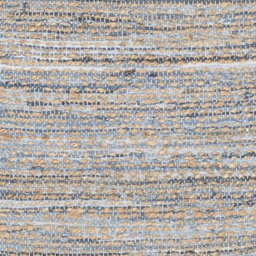  Safavieh Cape Cod Collection CAP351A Hand Woven Flatweave Geometric Diamond Natural and Blue Jute Area Rug (5 x 8)