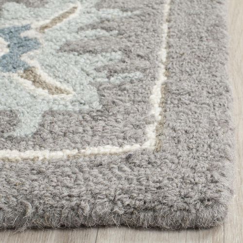  Safavieh Blossom Collection BLM218A Handmade Grey Premium Wool Runner (23 x 8)