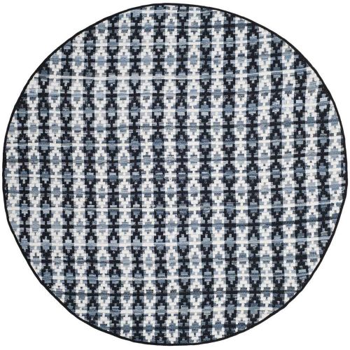  Safavieh Montauk Collection MTK123A Handmade Flatweave Ivory Blue and Black Cotton Area Rug (8 x 10)