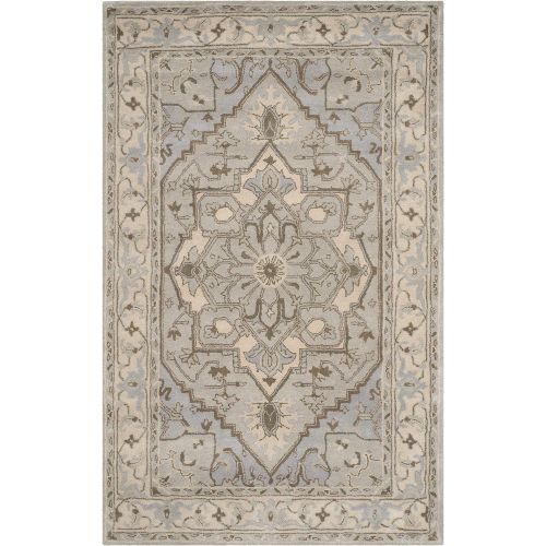  Safavieh Heritage Collection HG866A Handcrafted Traditional Oriental Beige and Grey Premium Wool Area Rug (8 x 10)