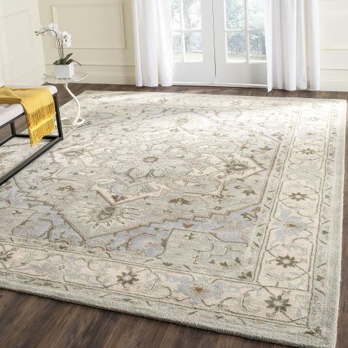  Safavieh Heritage Collection HG866A Handcrafted Traditional Oriental Beige and Grey Premium Wool Area Rug (8 x 10)