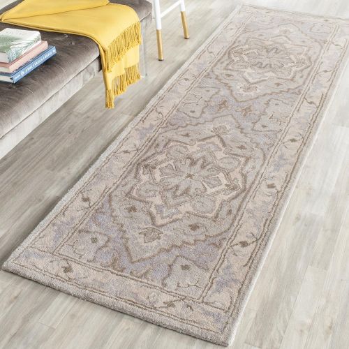  Safavieh Heritage Collection HG866A Handcrafted Traditional Oriental Beige and Grey Premium Wool Area Rug (8 x 10)