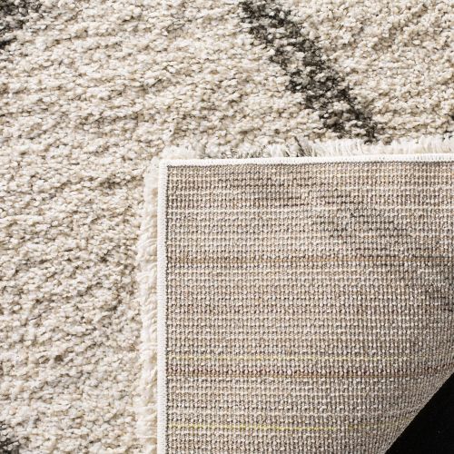  Safavieh Hudson Shag Collection SGH329A Ivory and Grey Square Area Rug (7 Square)