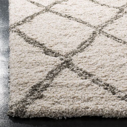  Safavieh Hudson Shag Collection SGH329A Ivory and Grey Square Area Rug (7 Square)