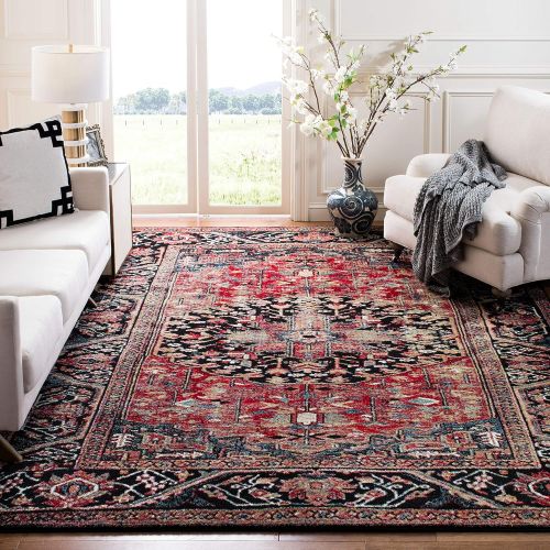  Safavieh Vintage Hamadan Collection VTH215A Oriental Antiqued Red and Multi Area Rug (9 x 12)