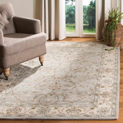  Safavieh Heritage Collection HG862A Handcrafted Traditional Oriental Beige and Grey Wool Area Rug (9 x 12)