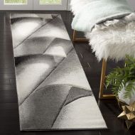 Safavieh Hollywood Collection HLW716G Grey and Dark Grey Mid-Century Modern Abstract Runner (22 x 8)