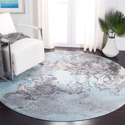  Safavieh Glacier Collection GLA125B Abstract Blue and Multi Area Rug (5 x 8)