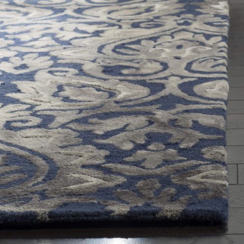  Safavieh Dip Dye Collection DDY511N Handmade Navy and Grey Wool Runner (23 x 8)