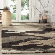 Safavieh Camouflage Shag Collection SG453-1391 Beige and Multi Area Rug (53 x 76)