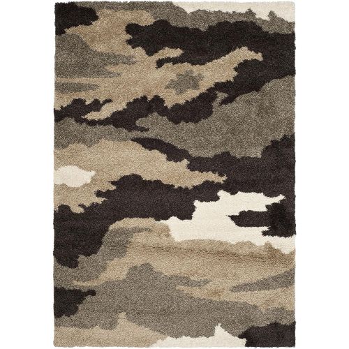  Safavieh Camouflage Shag Collection SG453-1391 Beige and Multi Area Rug (53 x 76)