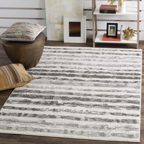  Safavieh Adirondack Collection ADR126N Ivory and Charcoal Modern Area Rug (51 x 76)