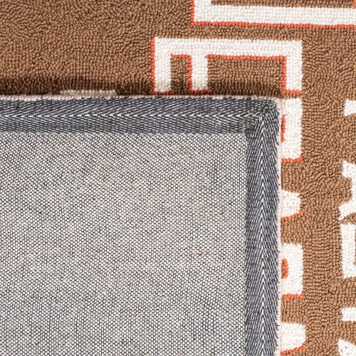  Safavieh Chelsea Collection HK245D Hand-Hooked Mocha Premium Wool Area Rug (6 x 9)