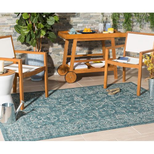  Safavieh Courtyard Collection CY8680-37221 Turquoise Indoor Outdoor Area Rug (8 x 11)