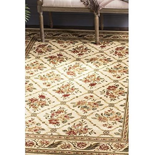  Safavieh Lyndhurst Collection LNH556-1212 Traditional Floral Trellis Ivory Area Rug (4 x 6)