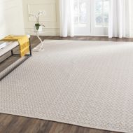 Safavieh Montauk Collection MTK716A Handmade Flatweave Ivory and Grey Cotton Area Rug (8 x 10)