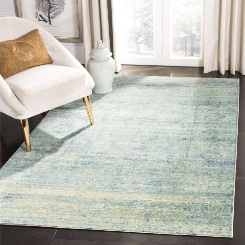  Safavieh Mystique Collection MYS920G Vintage Watercolor Overdyed Green and Multi Distressed Area Rug (9 x 12)