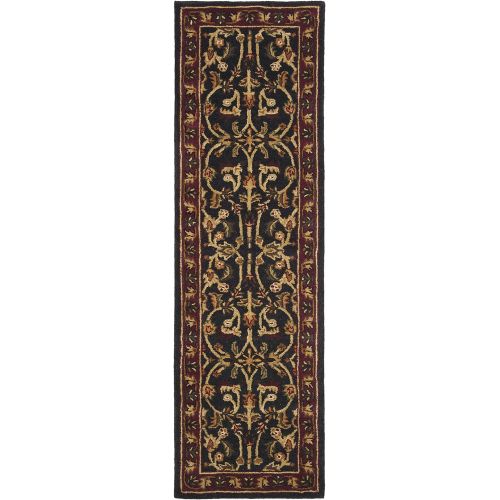  Safavieh Heritage Collection HG953A Handcrafted Traditional Oriental Black and Red Wool Runner (23 x 16)