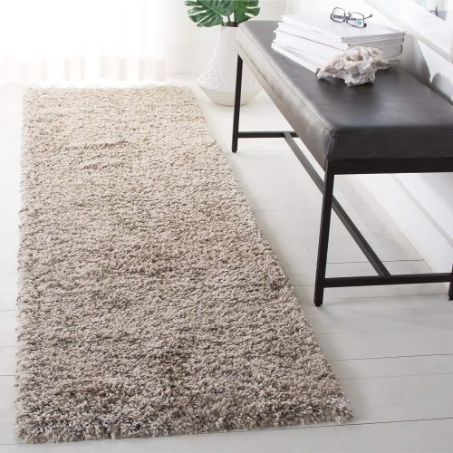  Safavieh Hudson Shag Collection SGH330A Ivory and Grey Square Area Rug (7 Square)