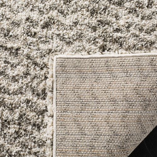  Safavieh Hudson Shag Collection SGH330A Ivory and Grey Square Area Rug (7 Square)