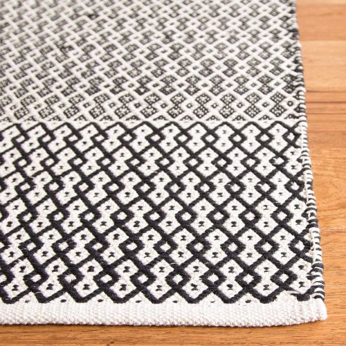  Safavieh Montauk Collection MTK339D Handmade Flatweave Ivory and Black Cotton Area Rug (4 x 6)