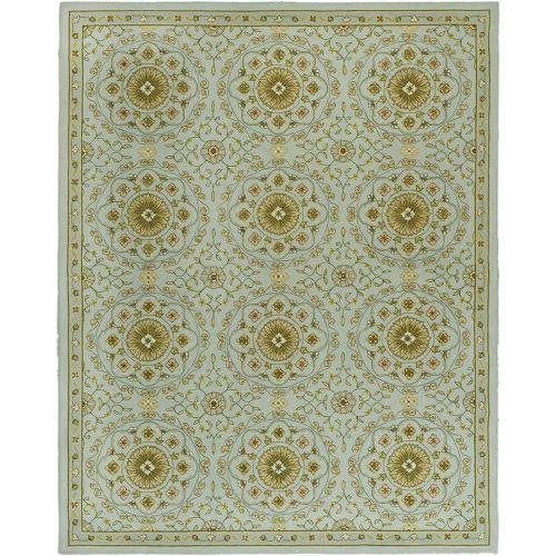  Safavieh Chelsea Collection HK378A Hand-Hooked Teal and Green Premium Wool Area Rug (53 x 83)