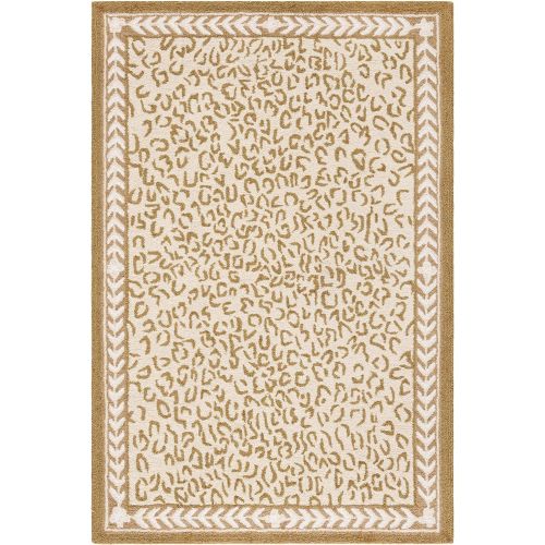  Safavieh Chelsea Collection HK15C Hand-Hooked White and Black Premium Wool Oval Area Rug (46 x 66 Oval)