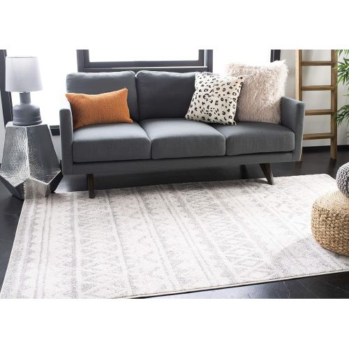  Safavieh Adirondack Collection ADR119N Ivory Charcoal Modern Bohemian Area Rug (8 x 10)