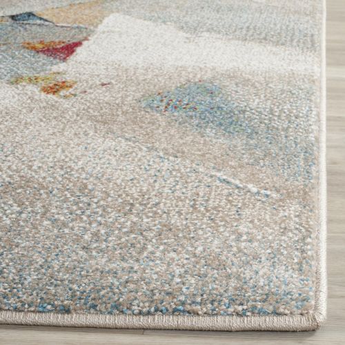  Safavieh Porcello Collection PRL6937B Modern Abstract Art Grey and Multi Area Rug (8 x 10)