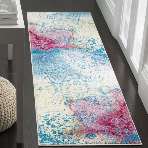  Safavieh Water Color Collection WTC620G Light Blue and Light Yellow Area Rug, 67 x 9