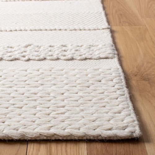  Safavieh Natura Collection NAT215A Handmade Wool Area Rug, 3 x 5, Natural