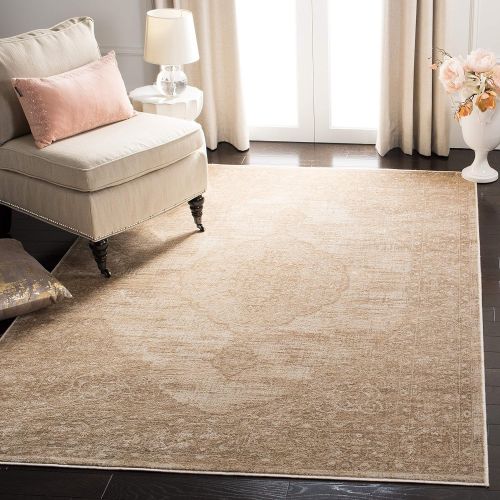  Safavieh Vintage Premium Collection VTG138-3440 Transitional Oriental Cream Distressed Silky Viscose Area Rug (67 x 92)