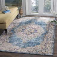 Safavieh Bristol Collection BTL343C Blue and Light Grey Vintage Bohemian Medallion Area Rug (6 x 9)