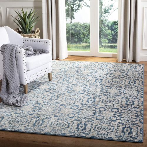  Safavieh Sofia Collection SOF381C Vintage Distressed Area Rug, 8 x 10, BlueBeige