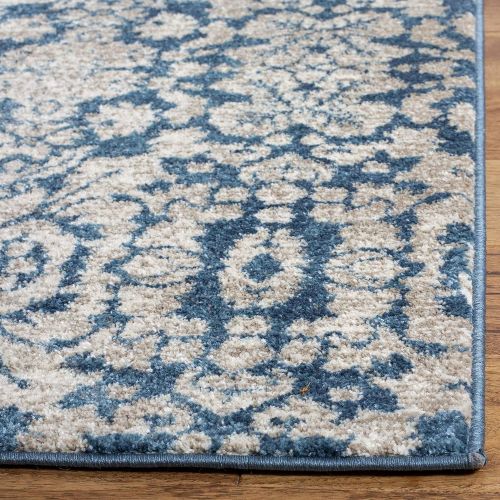  Safavieh Sofia Collection SOF381C Vintage Distressed Area Rug, 8 x 10, BlueBeige