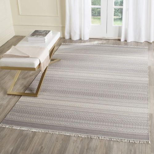  Safavieh Kilim Collection KLM106A Hand Woven Grey Premium Wool Area Rug (4 x 6)