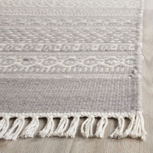  Safavieh Kilim Collection KLM106A Hand Woven Grey Premium Wool Area Rug (4 x 6)