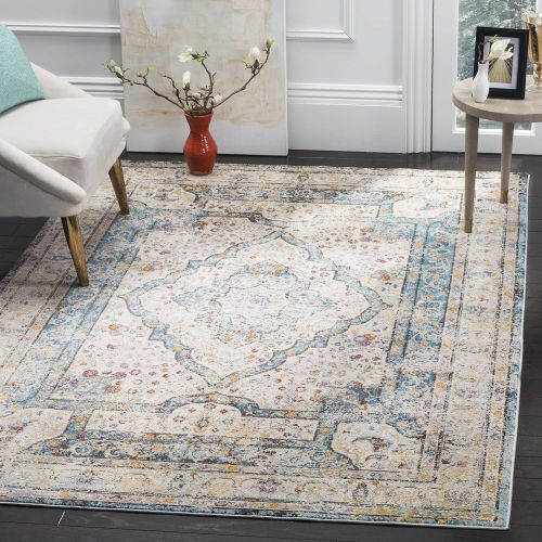  Safavieh Aria Collection ARA106E Cream and Red Abstract Area Rug (8 x 10)