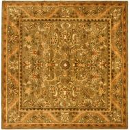 Safavieh Antiquities Collection AT52A Handmade Traditional Oriental Olive and Gold Wool Square Area Rug (6 Square)