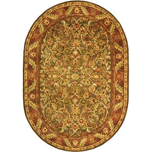  Safavieh Antiquities Collection AT52A Handmade Traditional Oriental Olive and Gold Wool Square Area Rug (6 Square)