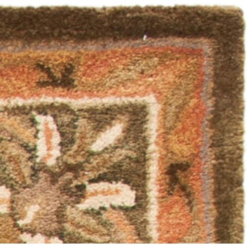  Safavieh Antiquities Collection AT52A Handmade Traditional Oriental Olive and Gold Wool Square Area Rug (6 Square)