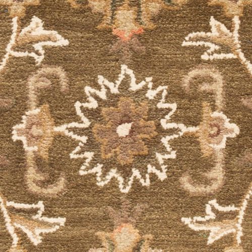  Safavieh Antiquities Collection AT52A Handmade Traditional Oriental Olive and Gold Wool Square Area Rug (6 Square)