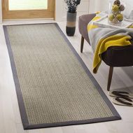 Safavieh Natural Fiber Collection NF444A Herringbone Grey Brown and Grey Sisal Runner (26 x 10)