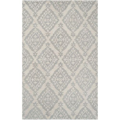  Safavieh Micro-Loop Collection MLP210A Light Grey Area Rug, 4 x 6