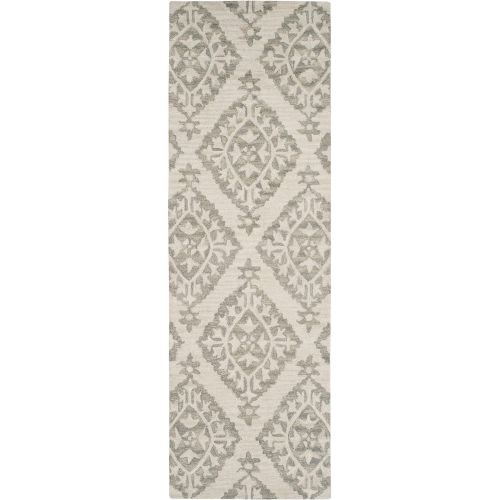  Safavieh Micro-Loop Collection MLP210A Light Grey Area Rug, 4 x 6